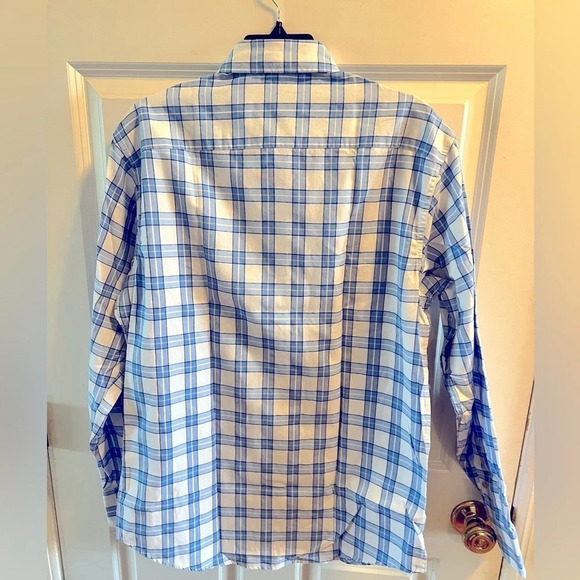 Double Pump Sz M Blue & White Plaid Western Button up NWT Timeless Smart Shirt - Picture 11 of 16